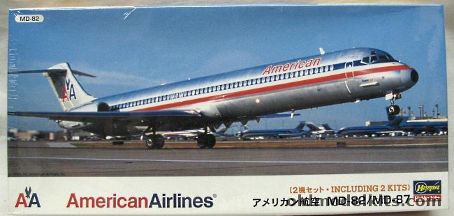 Hasegawa 1/200 MD-82 and MD-87 Two Kits - American Airlines, 10618 plastic model kit